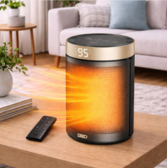 Portable Electric Space Heater – Indoor Heater with Thermostat, Remote Control