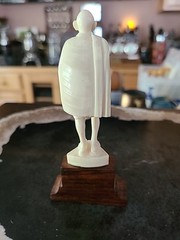 Antique Hand Carved Mahatma Gandhi Statue Rosewood Stand 4.5″ Tall