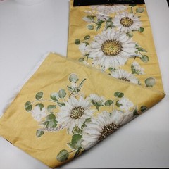 Tahari Sunflower Fabric Beaded Table Runner Yellow Summer Spring Fall 16″x90″