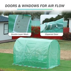 Aoodor 10x7x7FT Greenhouse Replacement Cover Outdoor Walk-in Tunnel (Only Cover)