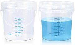 Clear Bucket Graduated Pail Container with Lid, Food Grade Buckets, Cleaning Con
