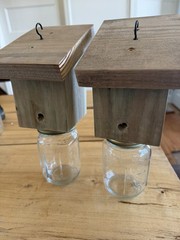 Set Of 2 Carpenter Bee Traps Handmade w/jars