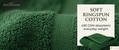 Hotel & Spa Pool Beach Towels 100% Ring Spun Cotton Kashmir Green | Multipack