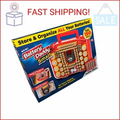 Ontel Battery Daddy Smart – Battery Organizer Storage Case with Tester, Stores &