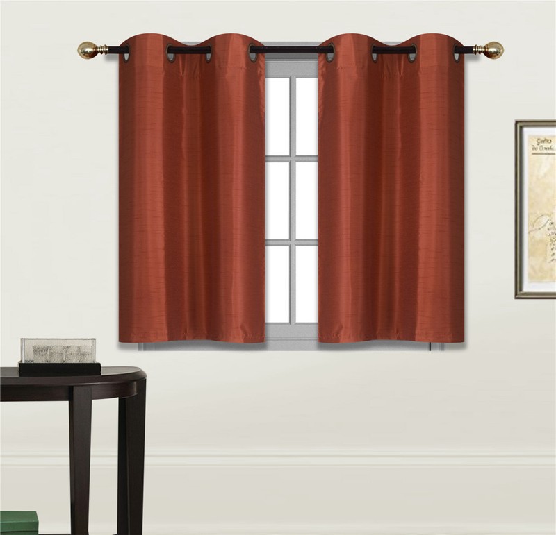 1 Set Grommets Window Curtain Silky Panel Insulated Blackout 30″x36″ (D24)