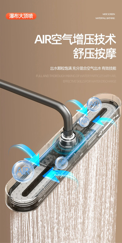 New 480Mm Big Panel Showerhead 3 Mode Supercharge Rainfall Shower Head High Pres gallery