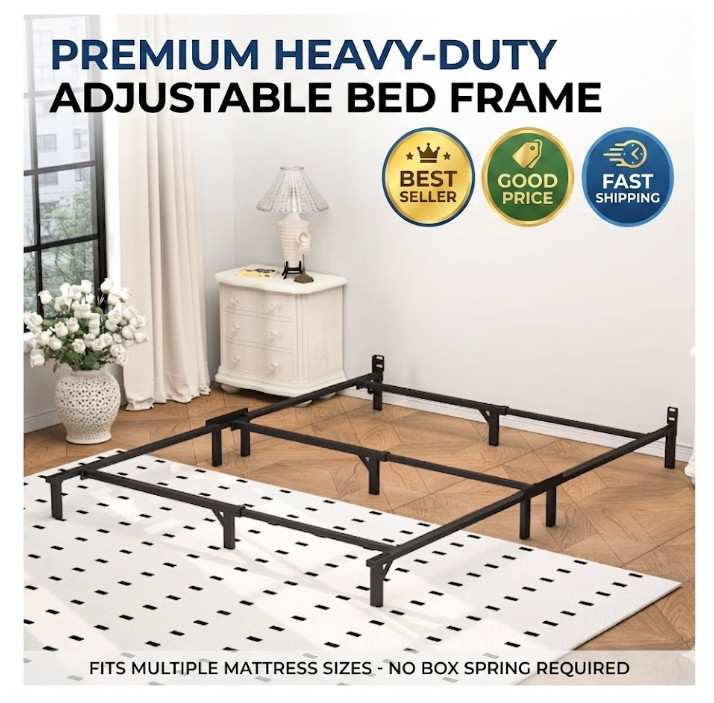 Ardent 7in King Metal Bed Frame No Tools Easy Assembly Heavy Duty