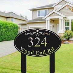 Custom Metal Address Sign, Personalized Yard Number Plaque