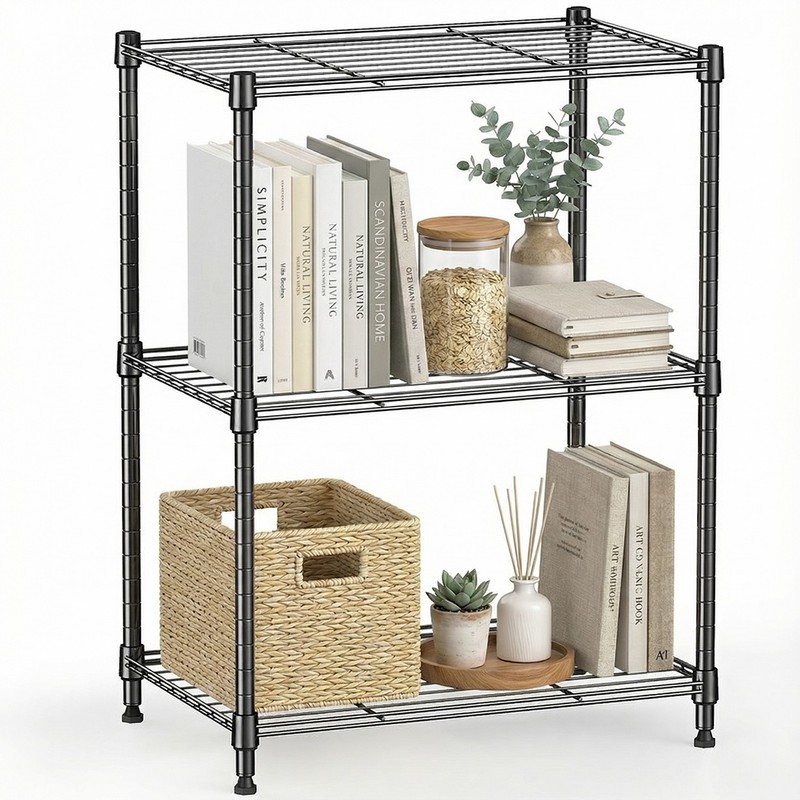 M MZG ,Storage Shelving 3-Shelf Wire Shelving Unit Metal Wire Shelves Storage
