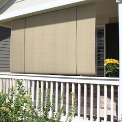 Beige Roll up Shade Roller Curtain For Patio Porch Pergola Balcony Yard Outdoor