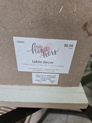 Studio His & Hers Wedding Table Decor Wood Sign White/Gold 10.04 x 6.42 in. (2)