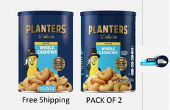 PLANTERS Deluxe Salted Whole Cashews, Party Snacks, Protein 18.25oz (2 PACK)
