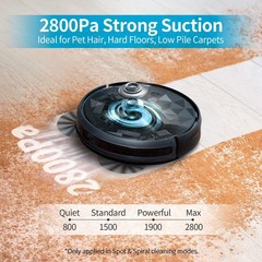 AIRROBO P20 Robot Vacuum Cleaner , 2800Pa Suction Power , 120Min , App Control