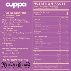 Cuppa Instant Mushroom Coffee Salted Caramel 30 Servings Lion’s Mane New