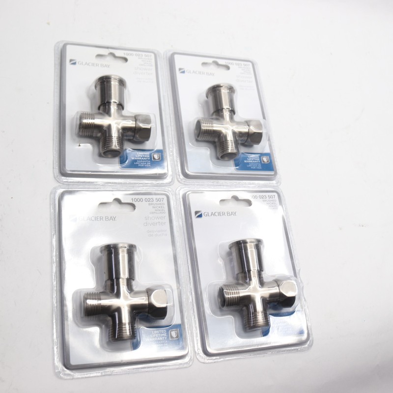 (4-Pk) Glacier Bay Shower Diverter Brushed Nickel 3075-548