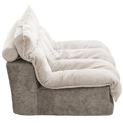 Cloud single-seat sofa, chenille fabric, double-layer cushion, beige