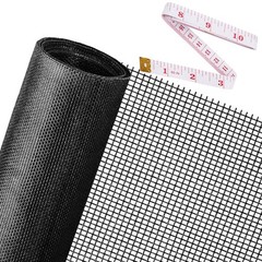 Window Screen Mesh 48×118 Pet Proof Durable Fiberglass Roll Black for Door