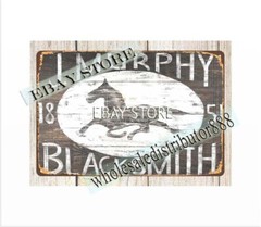 running horse J. Murphy Blacksmith metal tin sign wall designs living room