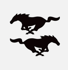 (2) Mustang Ford Running Horse Vinyl Decal Window Sticker Pick Color & Size suv
