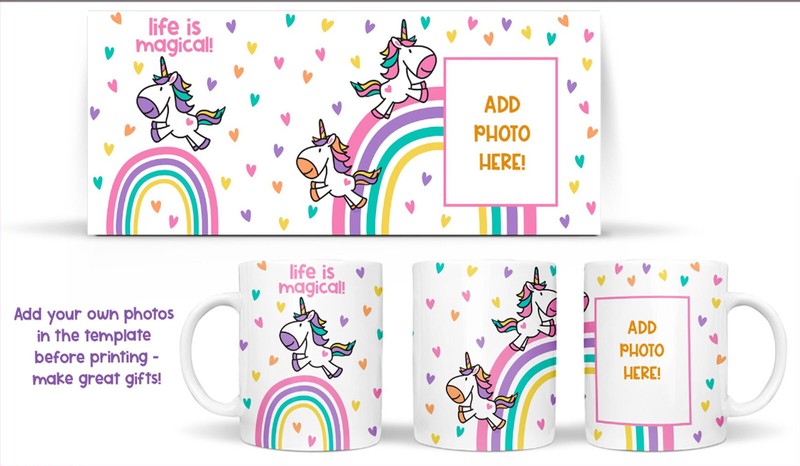 Personalised Unicorn Rainbow Mug with Photo | Life is MAgical | Funny Gift Idea