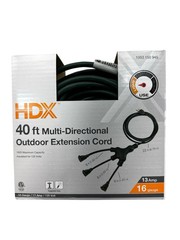 HDX 40’ 16/3 Multi-Directional Outdoor Extension Cord, 1-to-3 Splitter 40 Foot