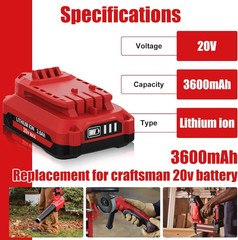2PACK For Craftsman 20Volt 4.0Ah Lithium-ion Battery CMCB204 CMCB202 CMCB201 NEW