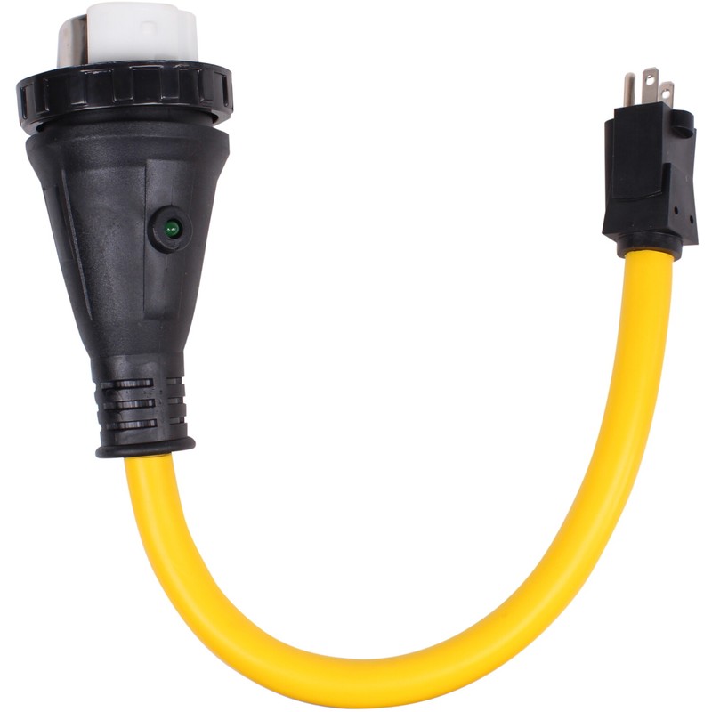RV 15 Amp Male to 50 Female Twist Lock Power Cord Adapter Electrical 110 120V