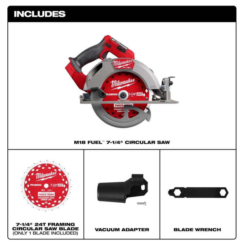 Milwaukee 2834-20 M18 FUEL 7-1/4" Cordless Circular Saw (Tool Only) gallery