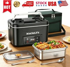 Cordless Electric Lunch Box with Scheduled Heating,1.2L Portable Food Warmer ，l