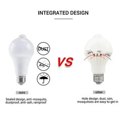 1x Dusk to Dawn E27 PIR Motion Sensor Lmap 12W LED Bulb Light Infrared Mation