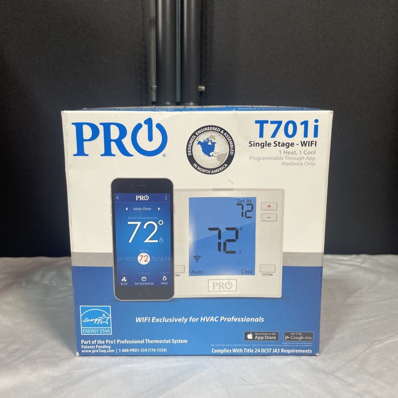 PRO1 T701i Thermostat Single Stage - WIFI 1 Heat, 1 Cool Programmable With App