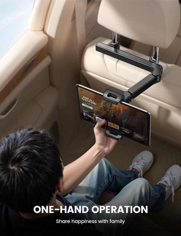 Lamicall Car Headrest Tablet Holder - [3 in 1 Extension Arm] Adjustable Tablet C gallery