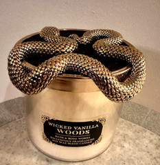 Bath & Body Works Wicked Vanilla Woods Candle 3 Wick Snake Lid 14.5 Oz NEW