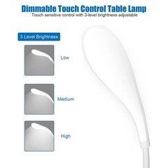 USB LED Desk Light Dimmable Bedside Reading Lamp Rechargeable Touch Control ===#