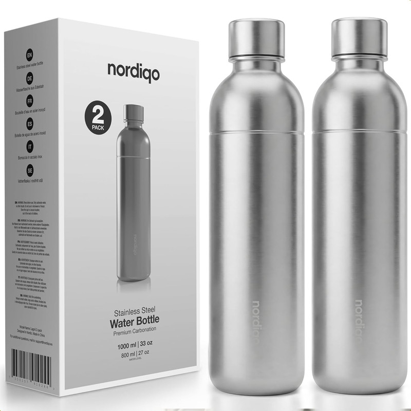 Premium 33 Oz Stainless Steel Bottle | Compatible with Aarke Carbonator 3, Sodas
