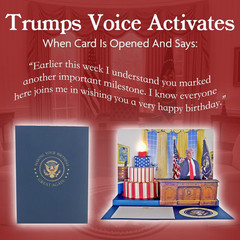 Donald Trump Pop up Birthday Card with Real Voice, Lights & Music – Plays «Hail