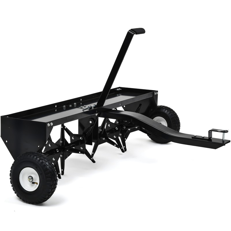 40″ 101CM Tow Plug Lawn Aerator Lawn Spike Aerator Lawn& Garden Steel Heavy Duty