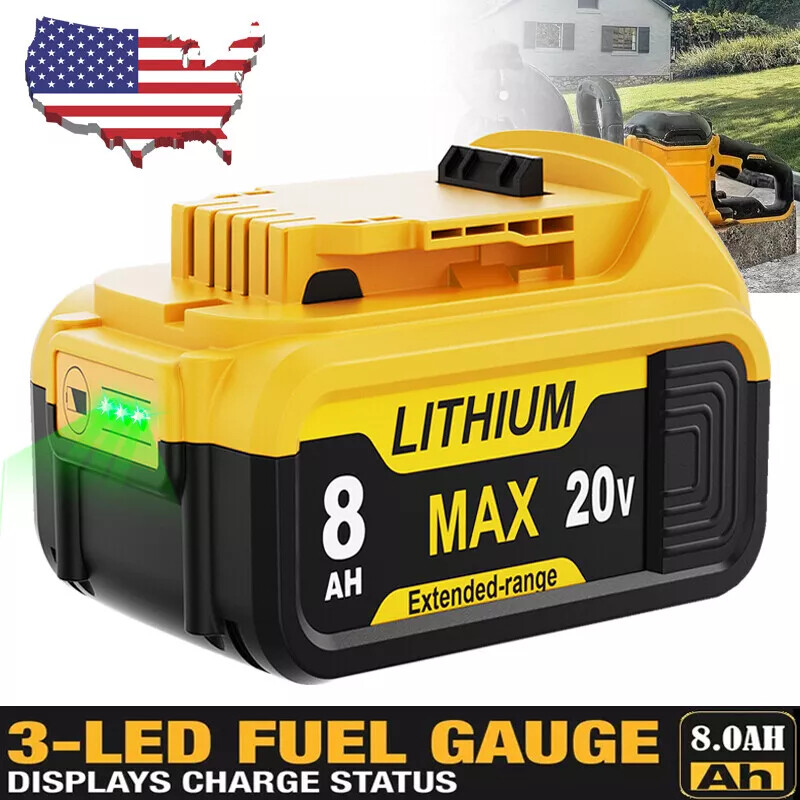 For DeWalt 20V 20 Volt Max 8.0AH Lithium Ion Battery DCB206-2 DCB205-2 DCB200-2