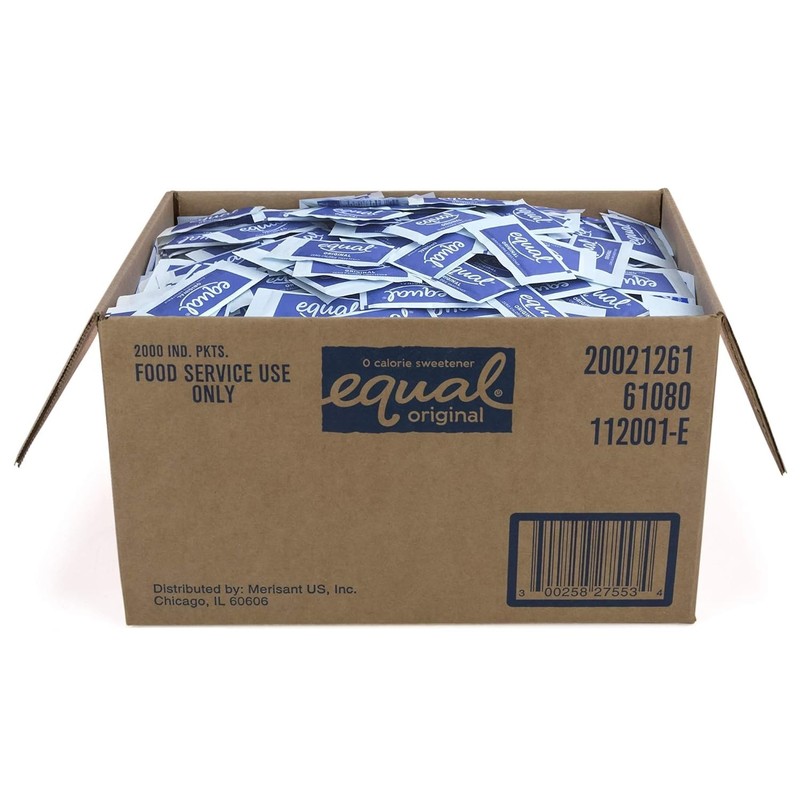 EQUAL 0 Calorie Sweetener, Aspartame and Acesulfame-K Sweetener Packets, 2000 Ct