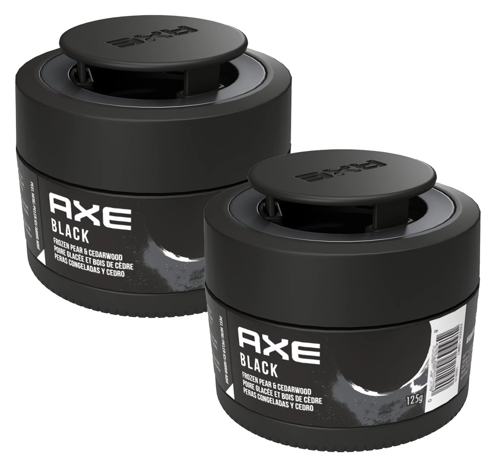 AXE Black Car Air Freshener Gel Can – Odor Eliminator for Strong Odor, 2 Packs