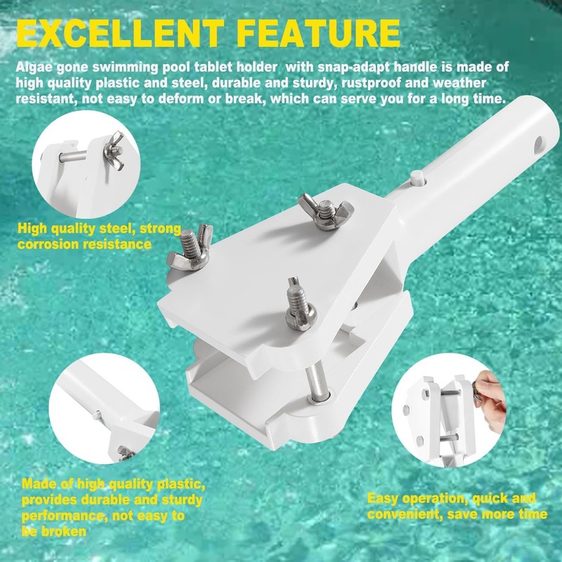 542068 Tablet Holder w/ Snap-Adapt Handle for Most Standard Telescopic Pool Pole gallery