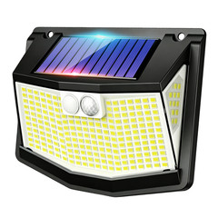 Solar Power 248 LED Lights Outdoor PIR Motion Sensor Security Garden Wall Lamp