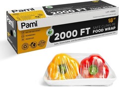 PAMI Clear Plastic Wrap 12″ 18″ 24″ x 2000ft BPA-Free Food Service Film roll box