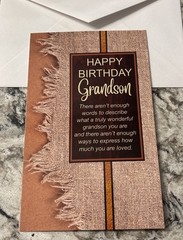 Birthday GRANDSON You Are Loved And Cherished 5’x7.75″ Stockwell Greeting Card