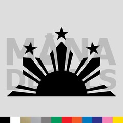 Philippines Half Sun and Stars Vinyl Die Cut Decal Sticker – Filipino Flag