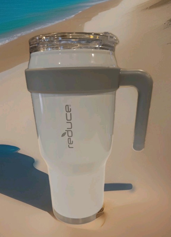 REDUCE, 40oz Cold 1 Dual-Wall Insulated Stainless Tumbler White/Gray Accents