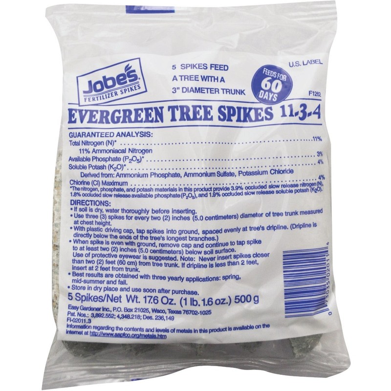 Jobe’s 11-3-4 Evergreen Tree Spikes (5-Pack) 02011 Jobe’s 02011 073035020114