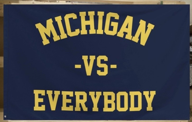 Michigan Vs Everybody Wolverines Football Flag FREE SHIP College USA Sign 3×5’