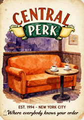 Friends Central Perk Wall Collage Poster Print