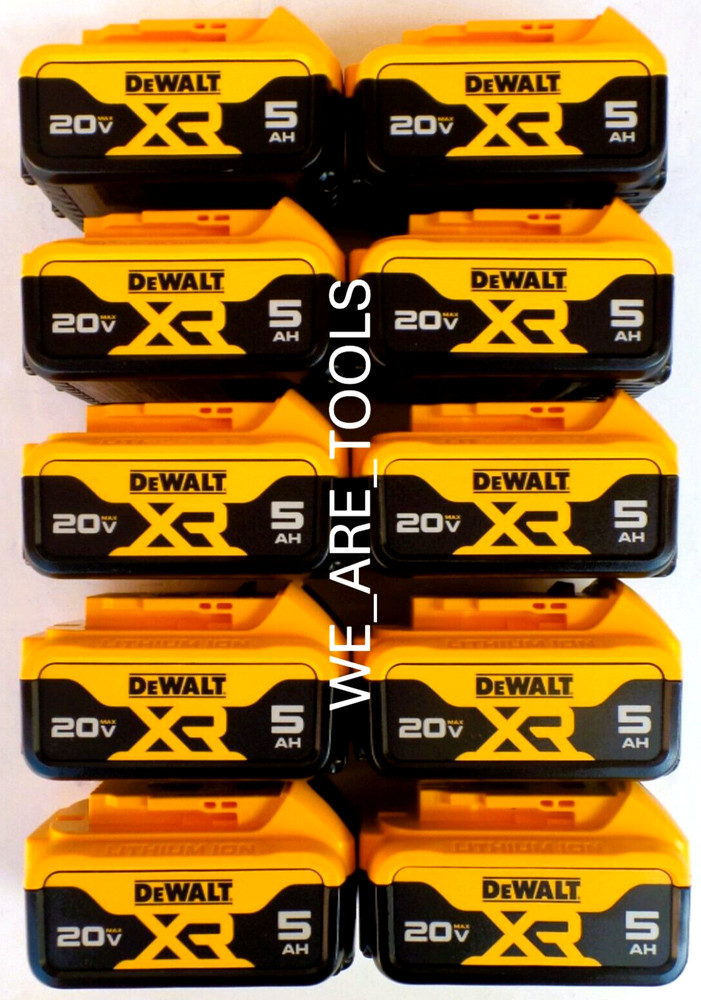 (10) Dewalt 20V DCB205 5.0 Batteries For Drill, Saw, Grinder 20 Volt